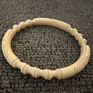 Vintage Carved Cream Women’s Bangle Bracelet